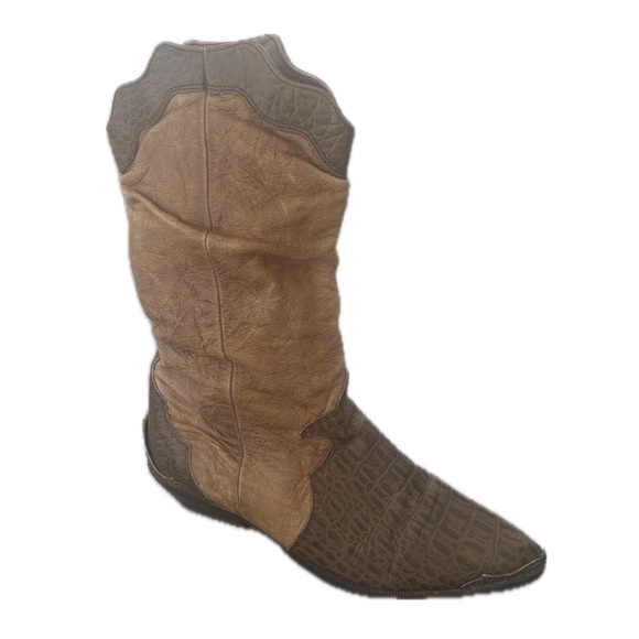 Zodiac Vintage Leather Suede Cowboy Boots - Picture 1 of 10